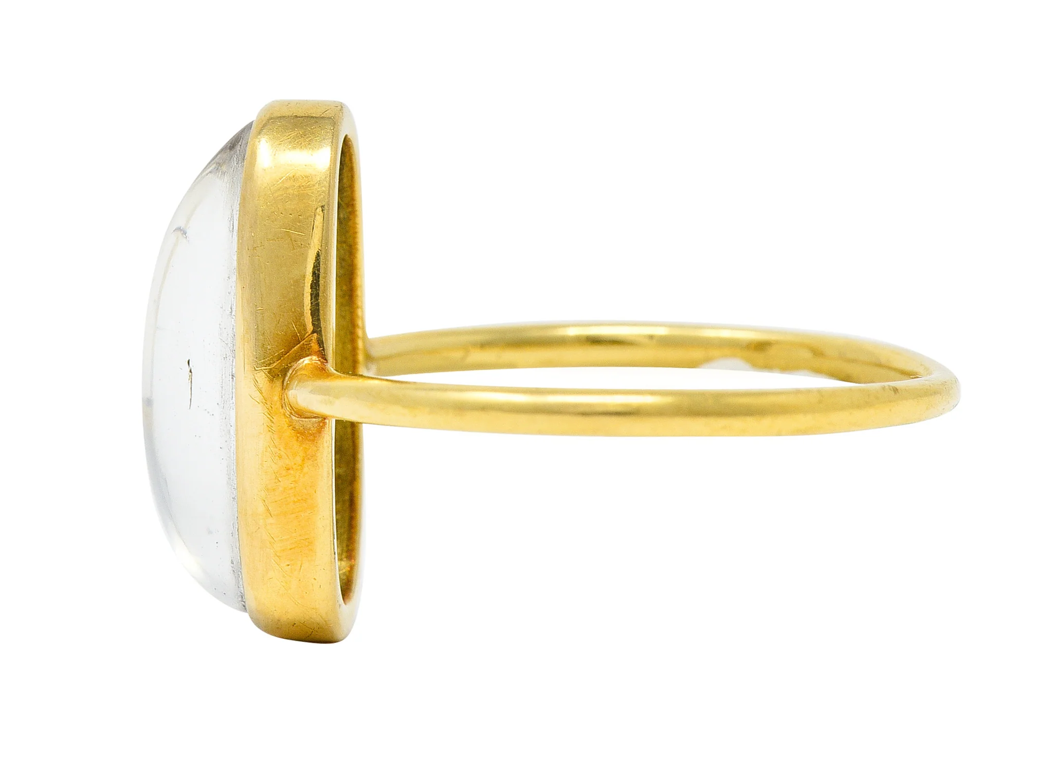 Vintage Moonstone Cabochon 18 Karat Yellow Gold Gemstone Ring - Image 5