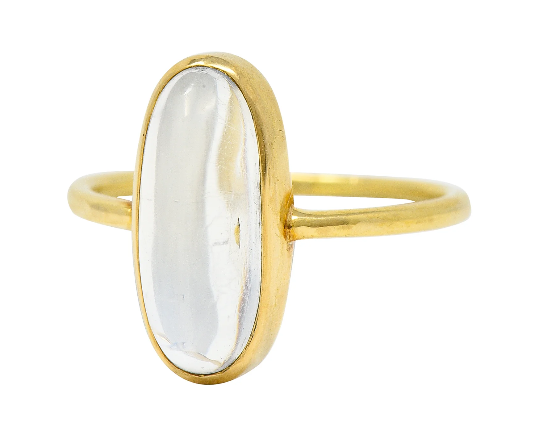 Vintage Moonstone Cabochon 18 Karat Yellow Gold Gemstone Ring - Image 6