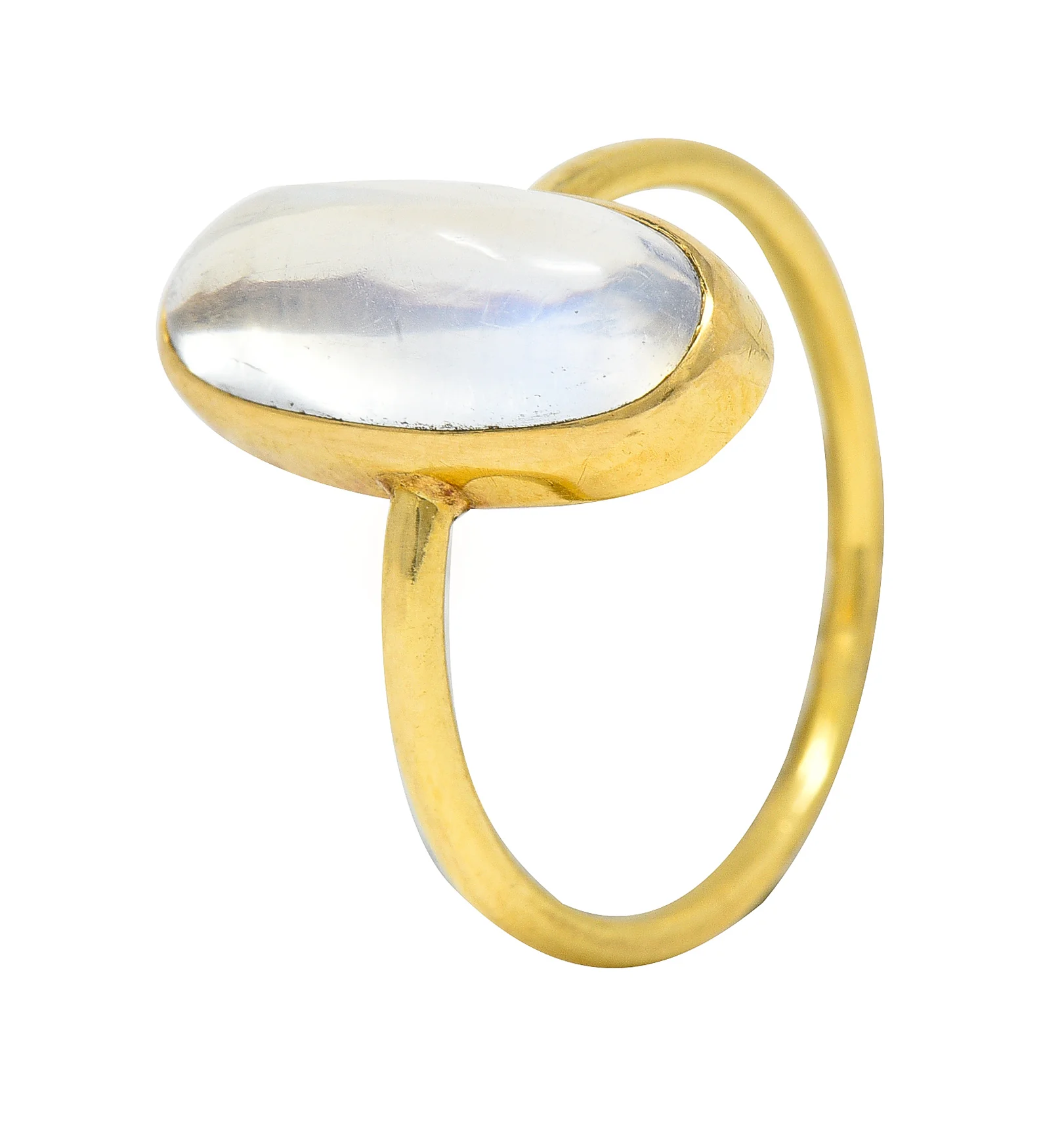 Vintage Moonstone Cabochon 18 Karat Yellow Gold Gemstone Ring - Image 7