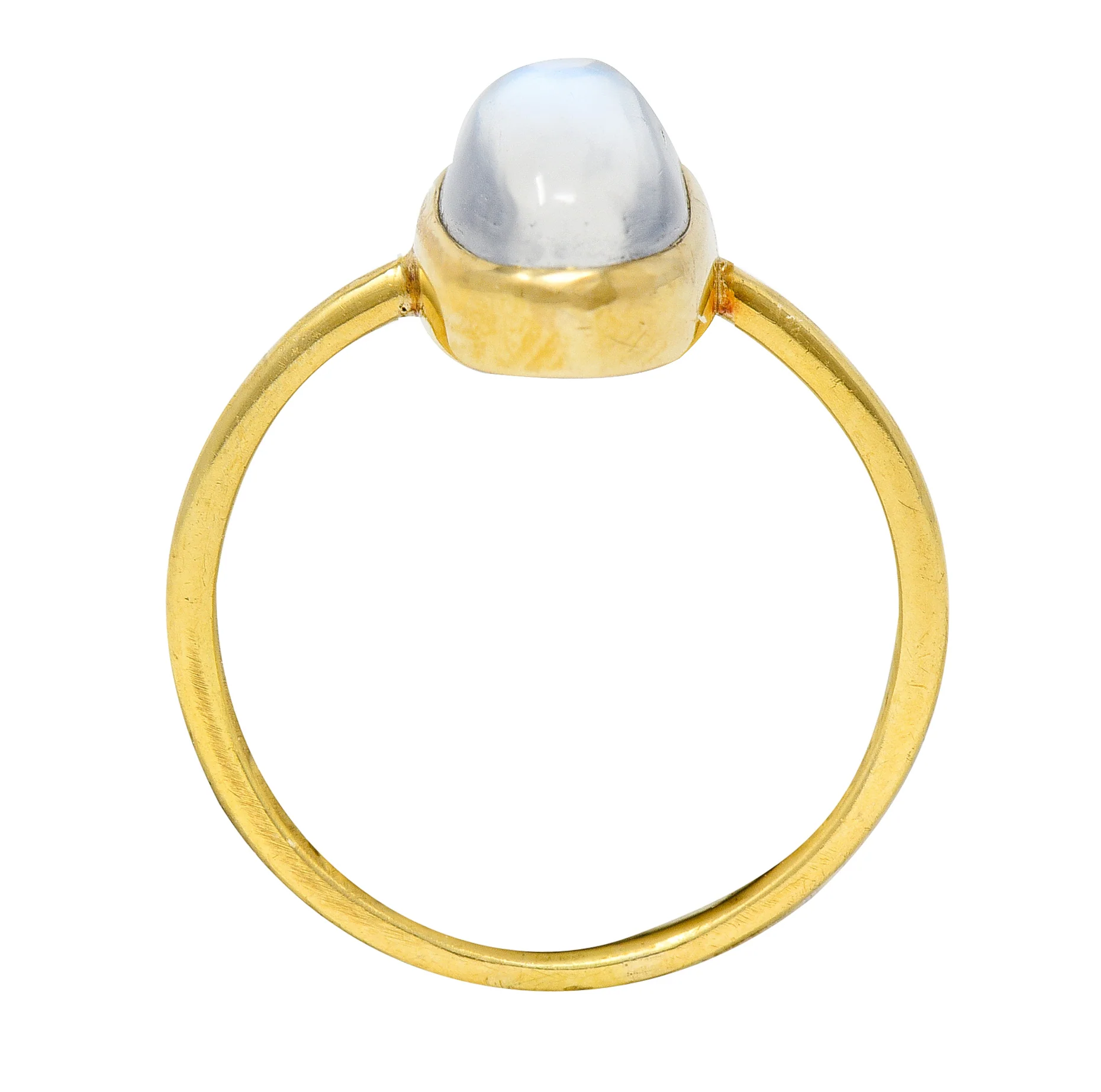 Vintage Moonstone Cabochon 18 Karat Yellow Gold Gemstone Ring - Image 8