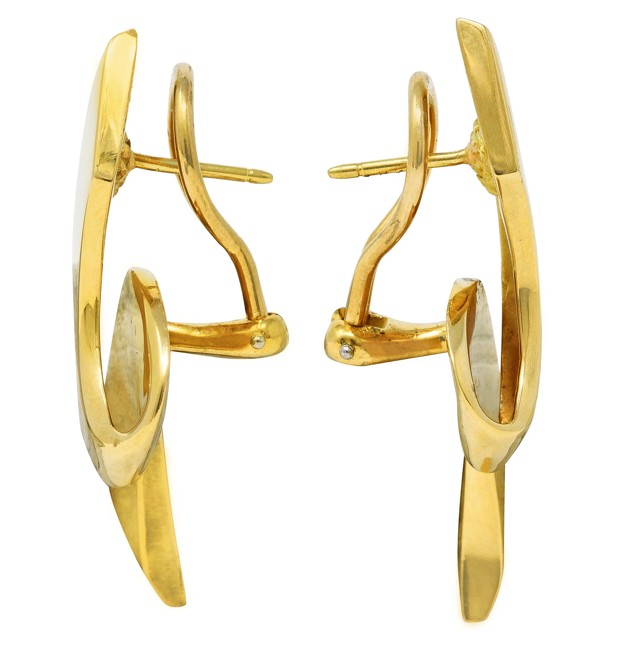 Vintage Paloma Picasso Tiffany & Co. 18 Karat Yellow Gold Ribbon Earrings - Image 2