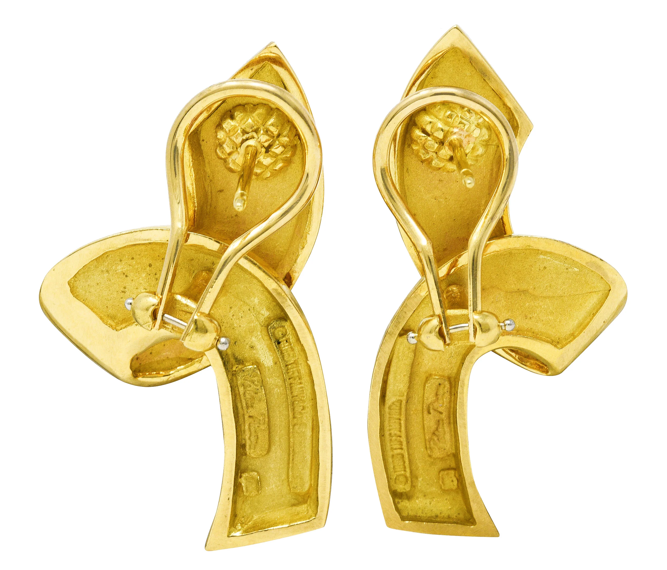 Vintage Paloma Picasso Tiffany & Co. 18 Karat Yellow Gold Ribbon Earrings - Image 3