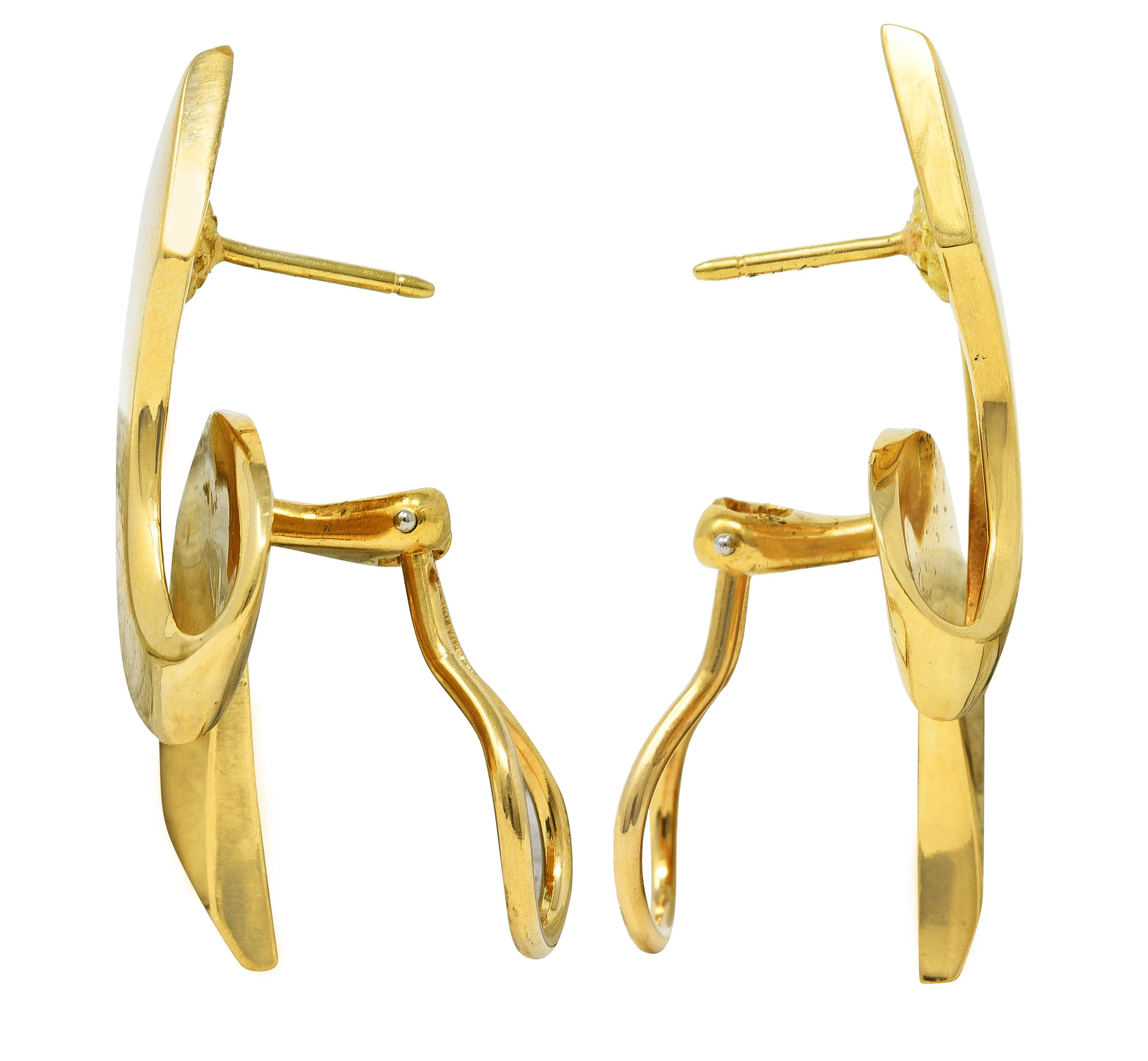 Vintage Paloma Picasso Tiffany & Co. 18 Karat Yellow Gold Ribbon Earrings - Image 4