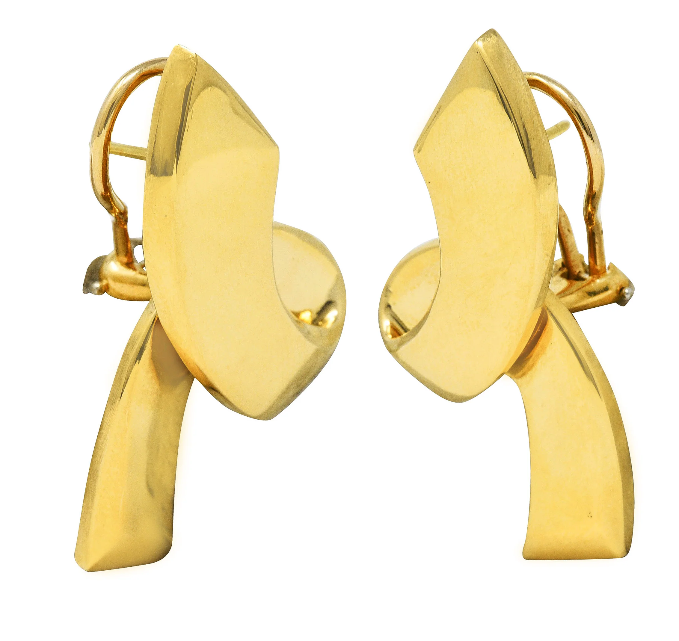 Vintage Paloma Picasso Tiffany & Co. 18 Karat Yellow Gold Ribbon Earrings - Image 7
