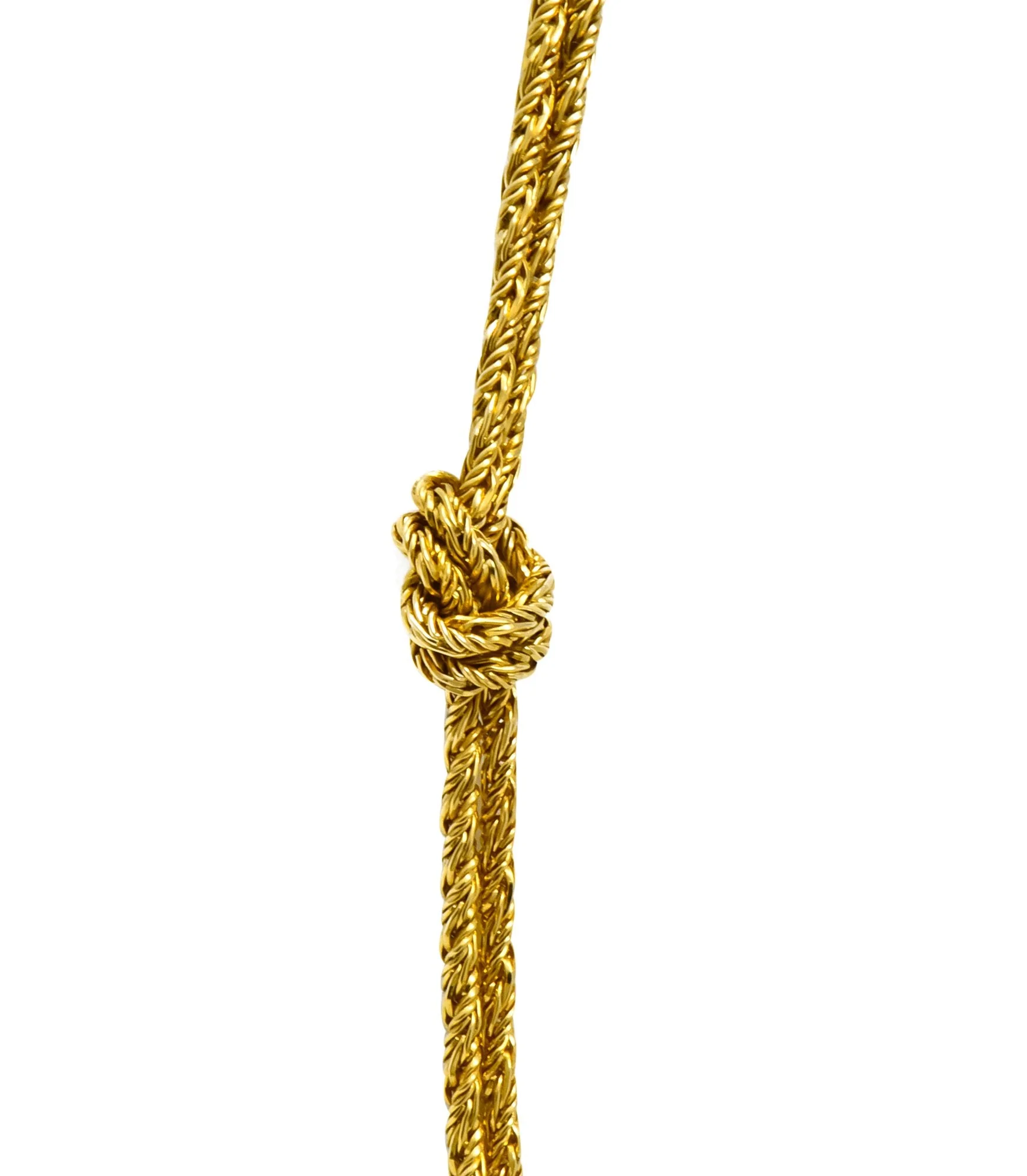 Vintage Tiffany & Co. 18 Karat Gold Knot Station Necklace - Image 5