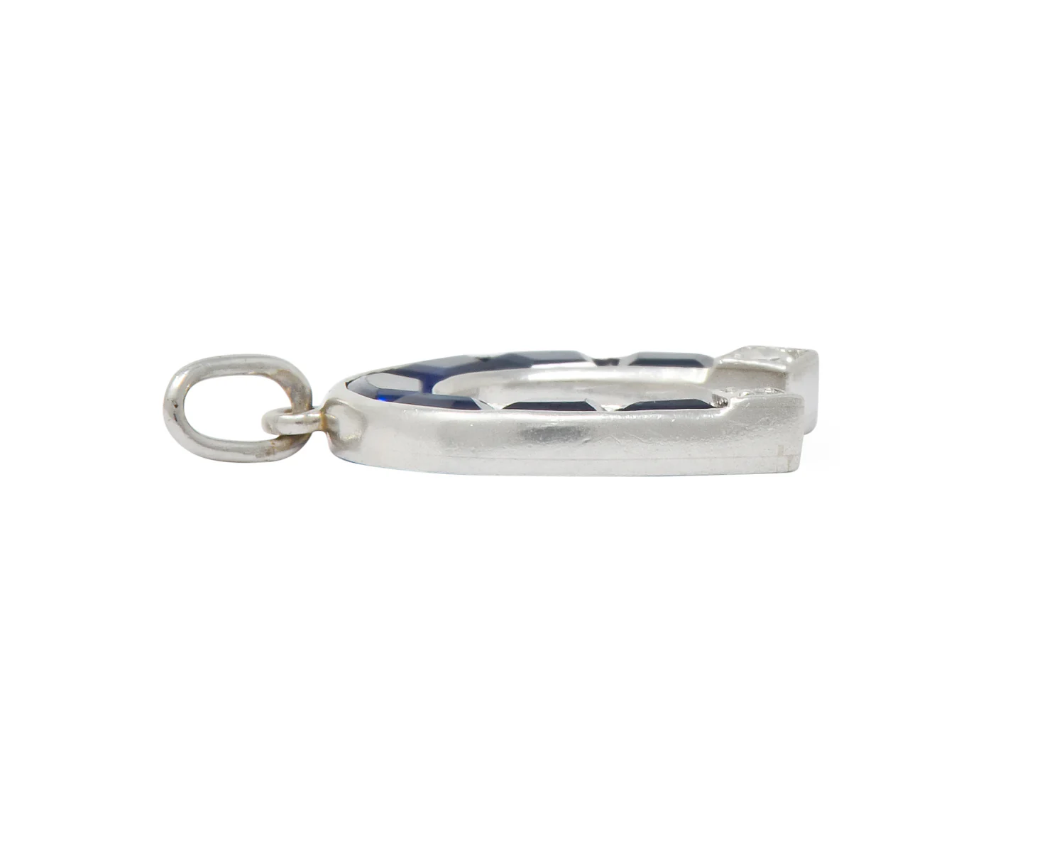 Whimsical Art Deco Sapphire Diamond Platinum Magnet Charm - Image 5