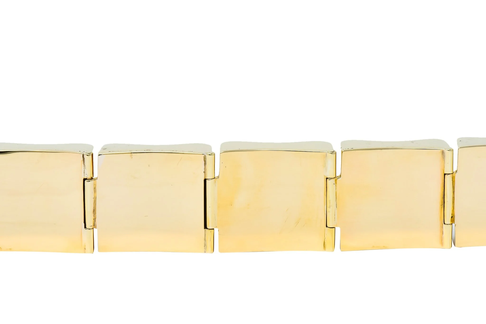 Wide Vintage 14 Karat Gold Polished Link Bracelet - Image 10