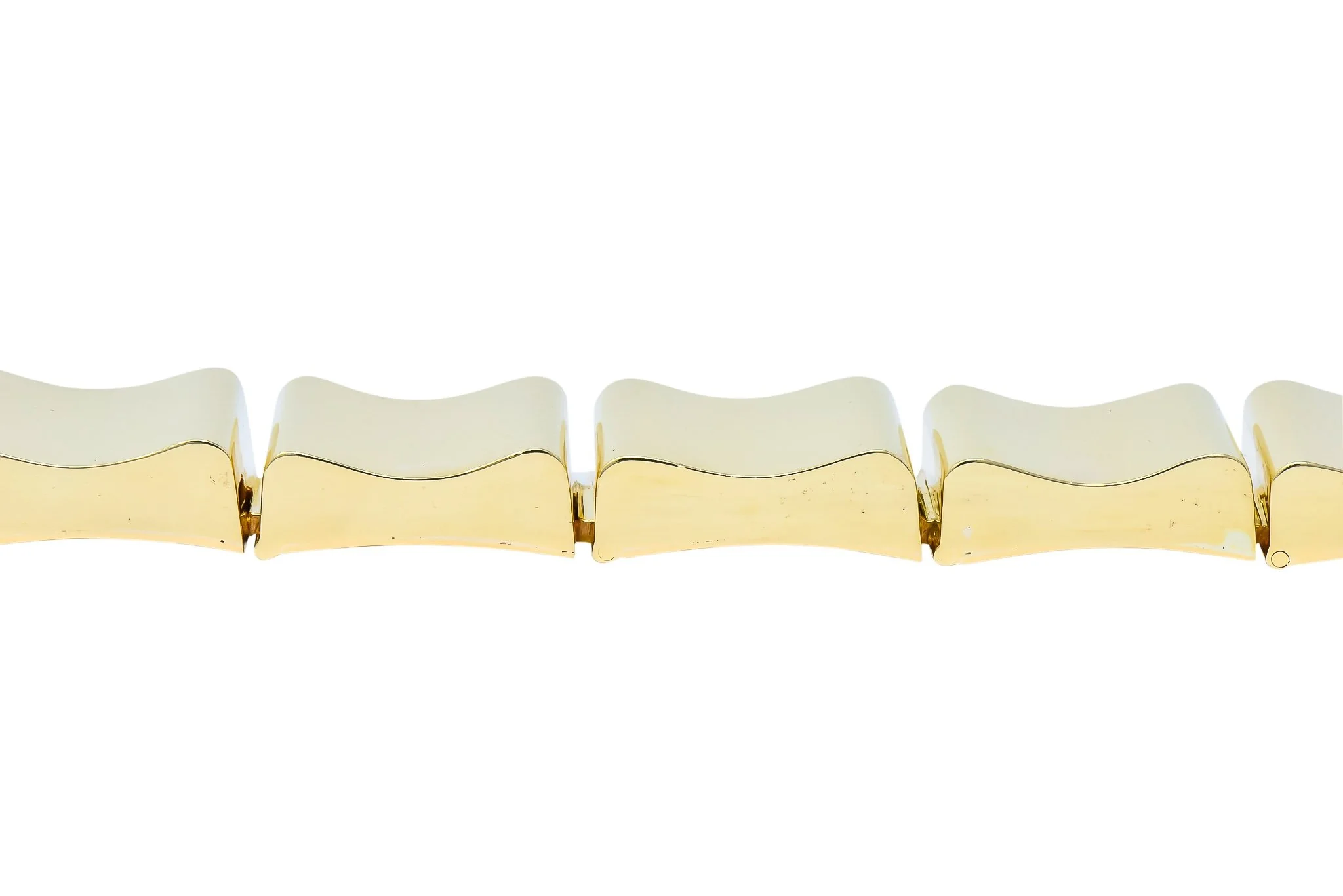 Wide Vintage 14 Karat Gold Polished Link Bracelet - Image 6