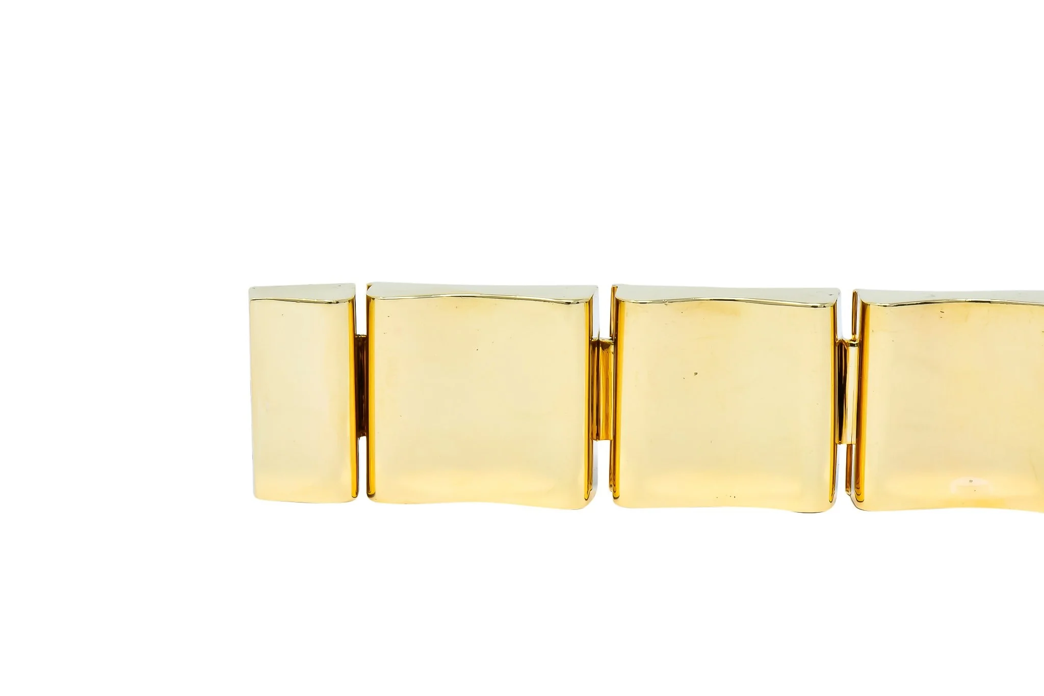 Wide Vintage 14 Karat Gold Polished Link Bracelet - Image 8