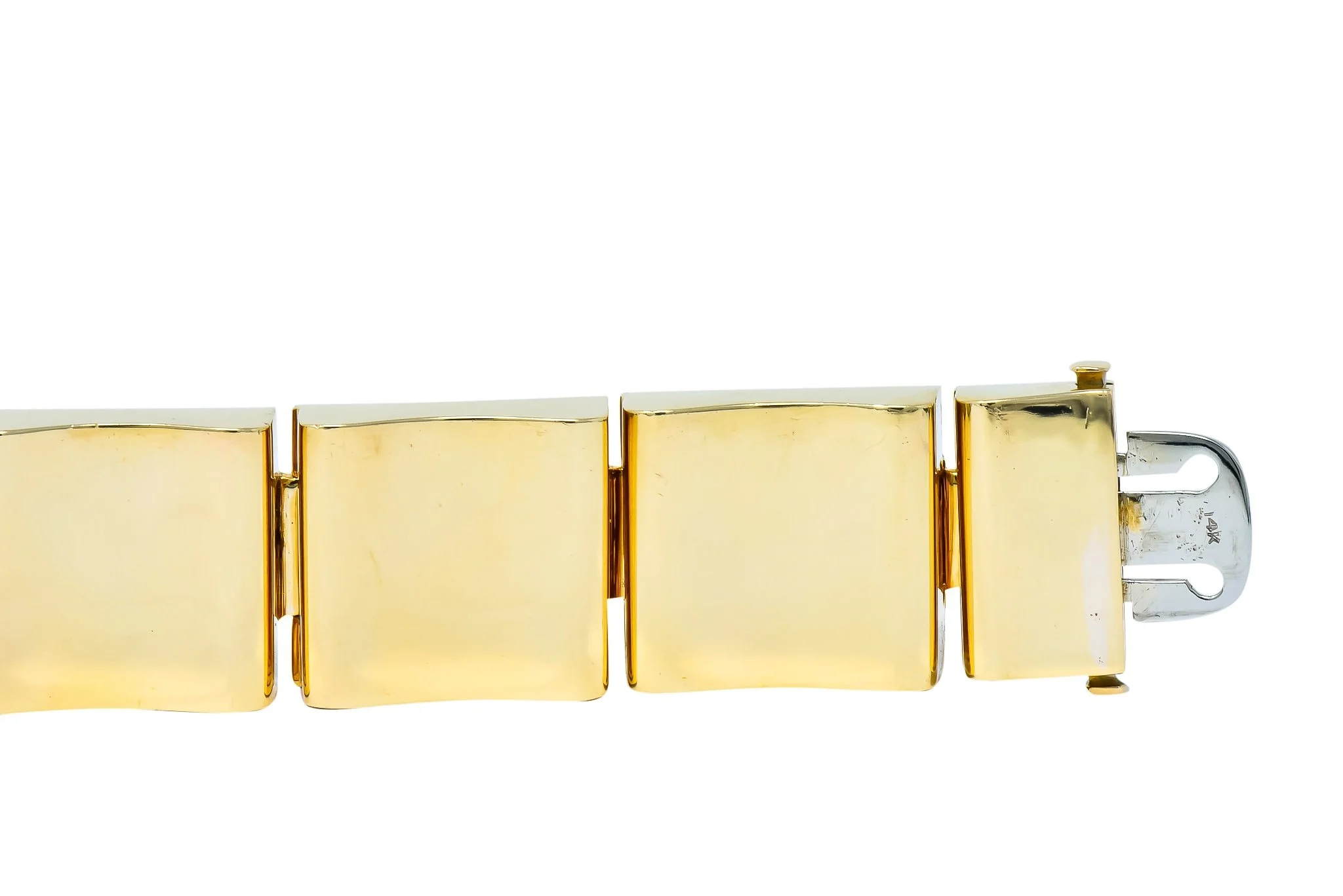 Wide Vintage 14 Karat Gold Polished Link Bracelet - Image 9